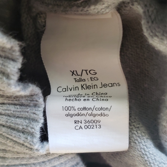 Calvin Klein Light Grey Cotton Cardigan XL - Picture 5 of 5